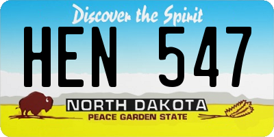 ND license plate HEN547