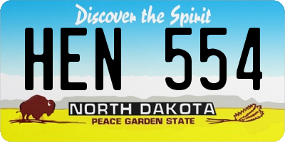 ND license plate HEN554