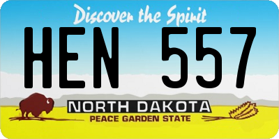 ND license plate HEN557