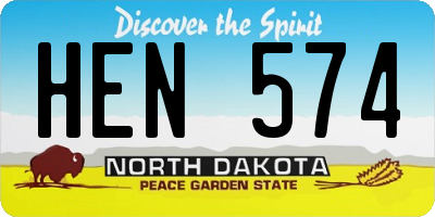 ND license plate HEN574
