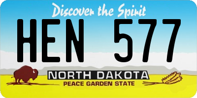 ND license plate HEN577
