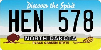 ND license plate HEN578