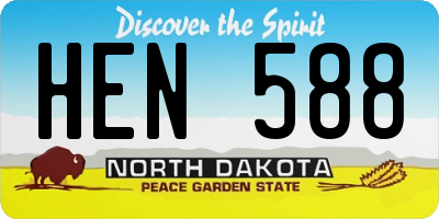 ND license plate HEN588