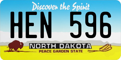 ND license plate HEN596