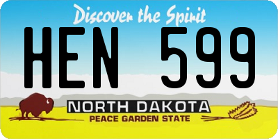 ND license plate HEN599