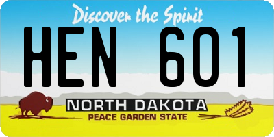 ND license plate HEN601