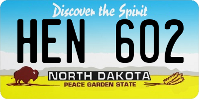 ND license plate HEN602