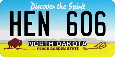 ND license plate HEN606