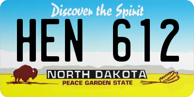 ND license plate HEN612