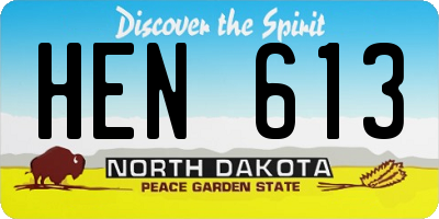 ND license plate HEN613