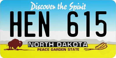 ND license plate HEN615