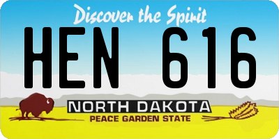 ND license plate HEN616