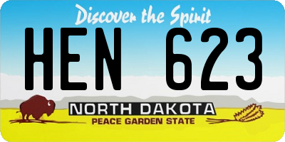 ND license plate HEN623
