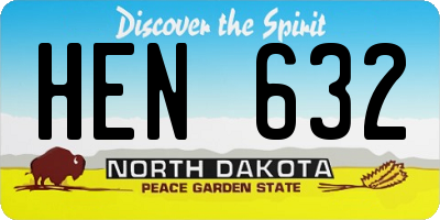 ND license plate HEN632
