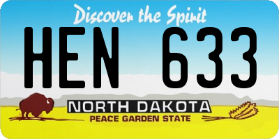 ND license plate HEN633