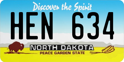 ND license plate HEN634