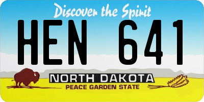 ND license plate HEN641