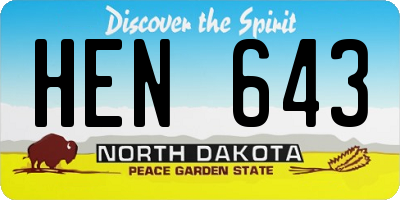ND license plate HEN643