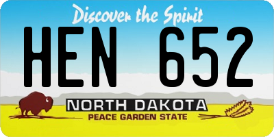 ND license plate HEN652