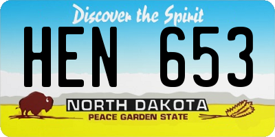 ND license plate HEN653