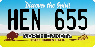 ND license plate HEN655