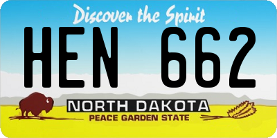 ND license plate HEN662