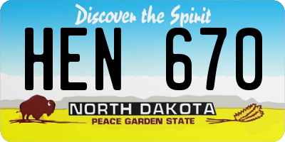 ND license plate HEN670