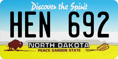 ND license plate HEN692