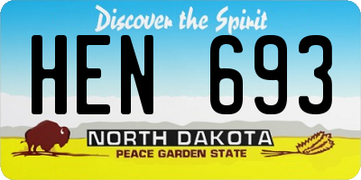 ND license plate HEN693