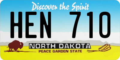 ND license plate HEN710