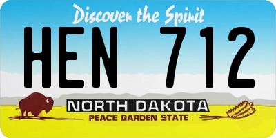 ND license plate HEN712