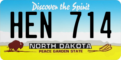 ND license plate HEN714