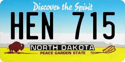 ND license plate HEN715