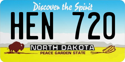 ND license plate HEN720