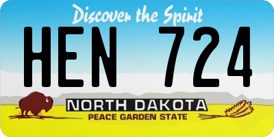 ND license plate HEN724