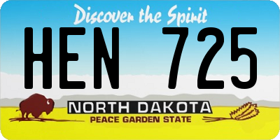 ND license plate HEN725