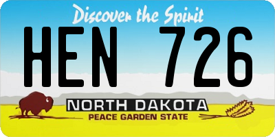 ND license plate HEN726