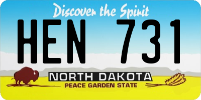 ND license plate HEN731