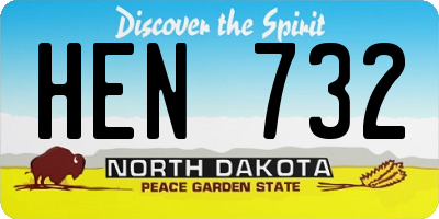 ND license plate HEN732
