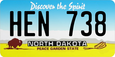 ND license plate HEN738