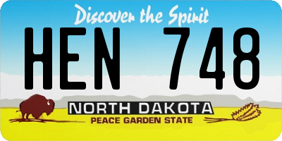 ND license plate HEN748