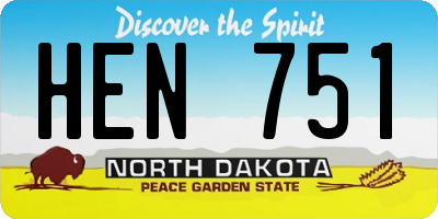 ND license plate HEN751