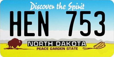 ND license plate HEN753