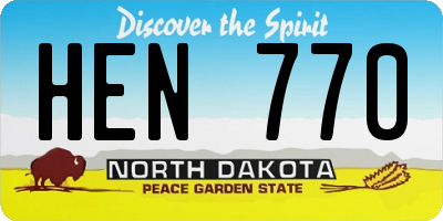 ND license plate HEN770