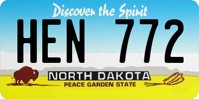 ND license plate HEN772