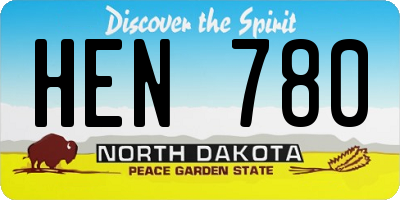 ND license plate HEN780