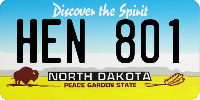 ND license plate HEN801