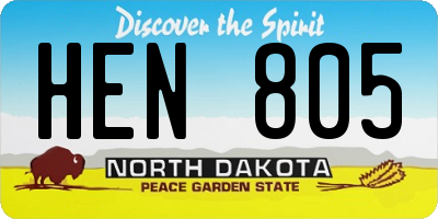 ND license plate HEN805