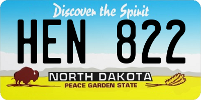 ND license plate HEN822
