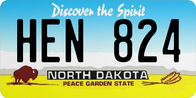 ND license plate HEN824